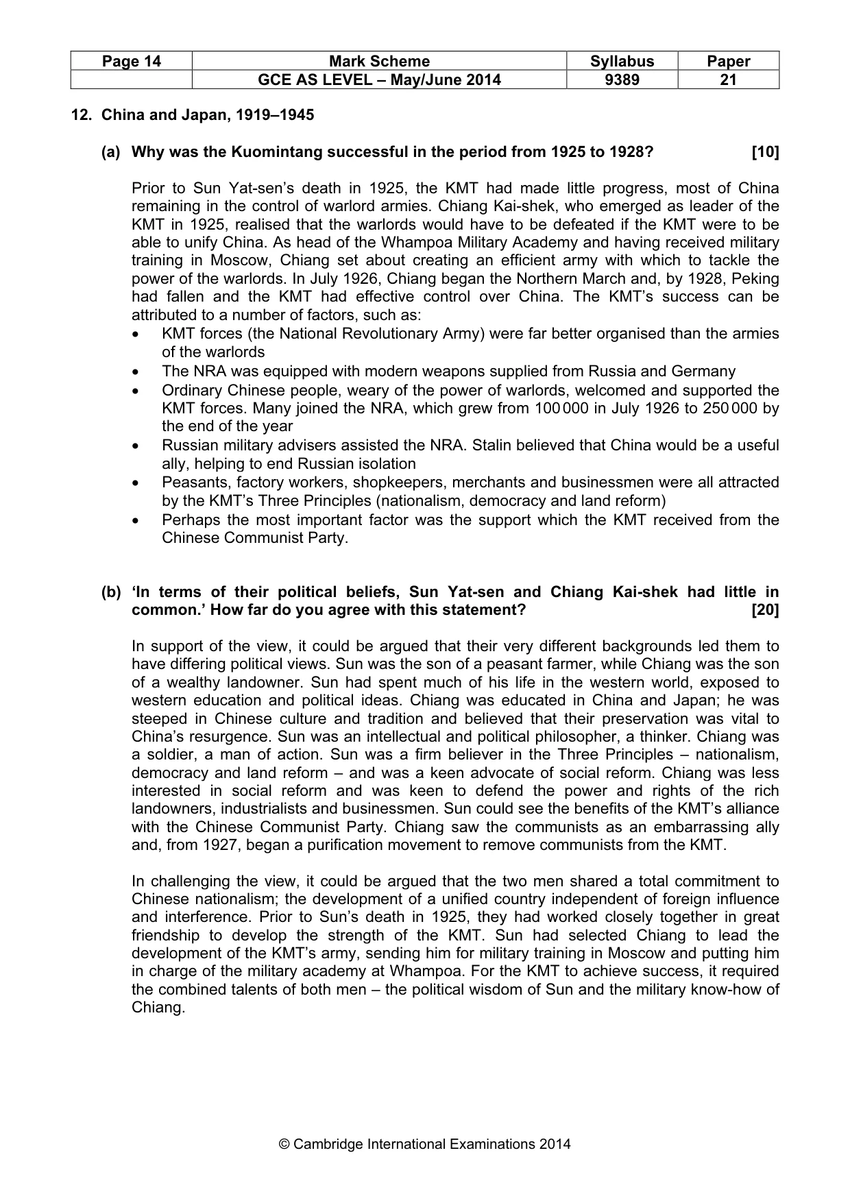 Mark scheme, page 14 of 14