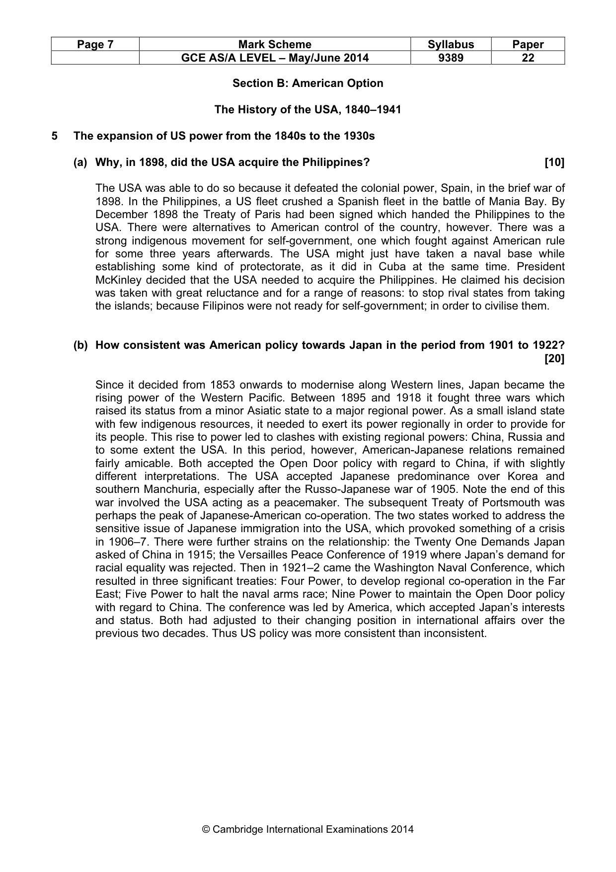 Mark scheme, page 7 of 14