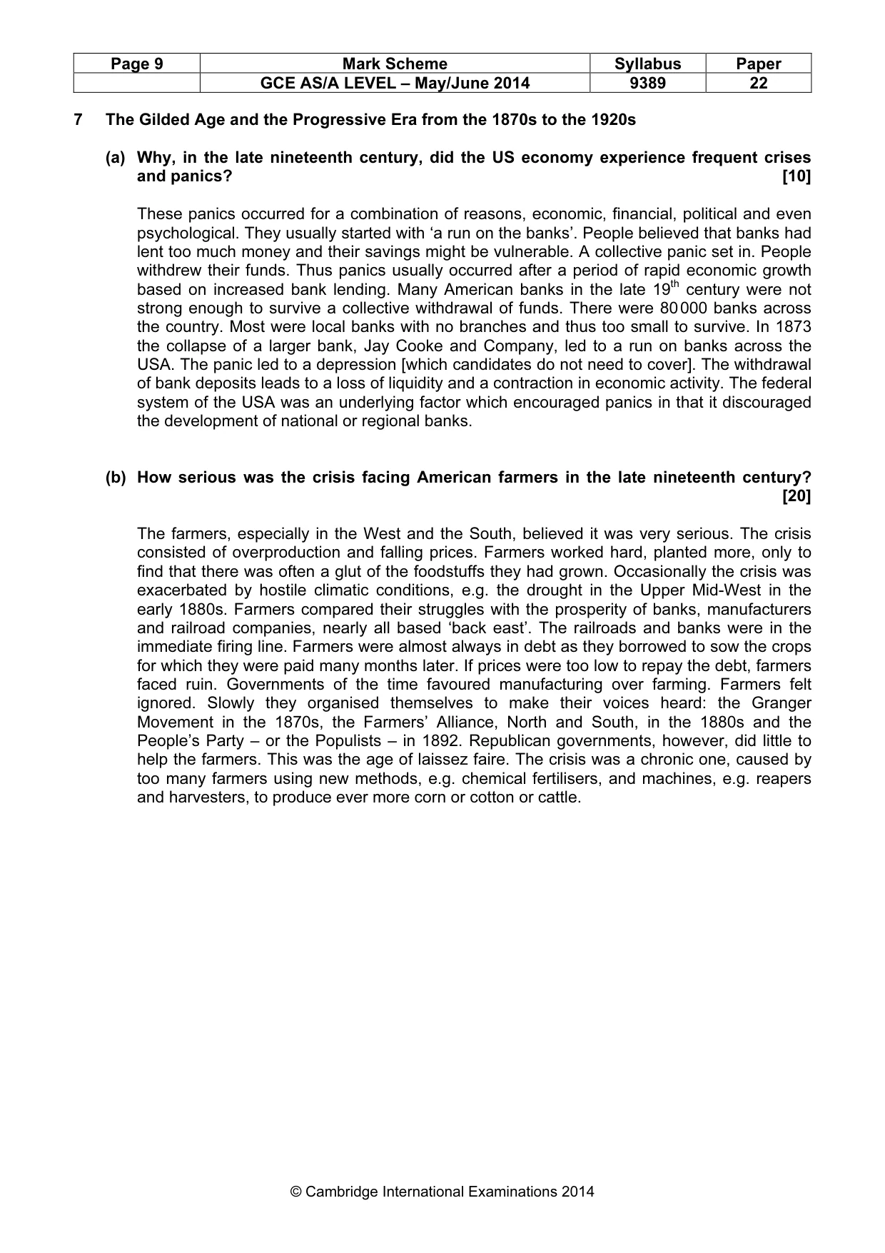 Mark scheme, page 9 of 14