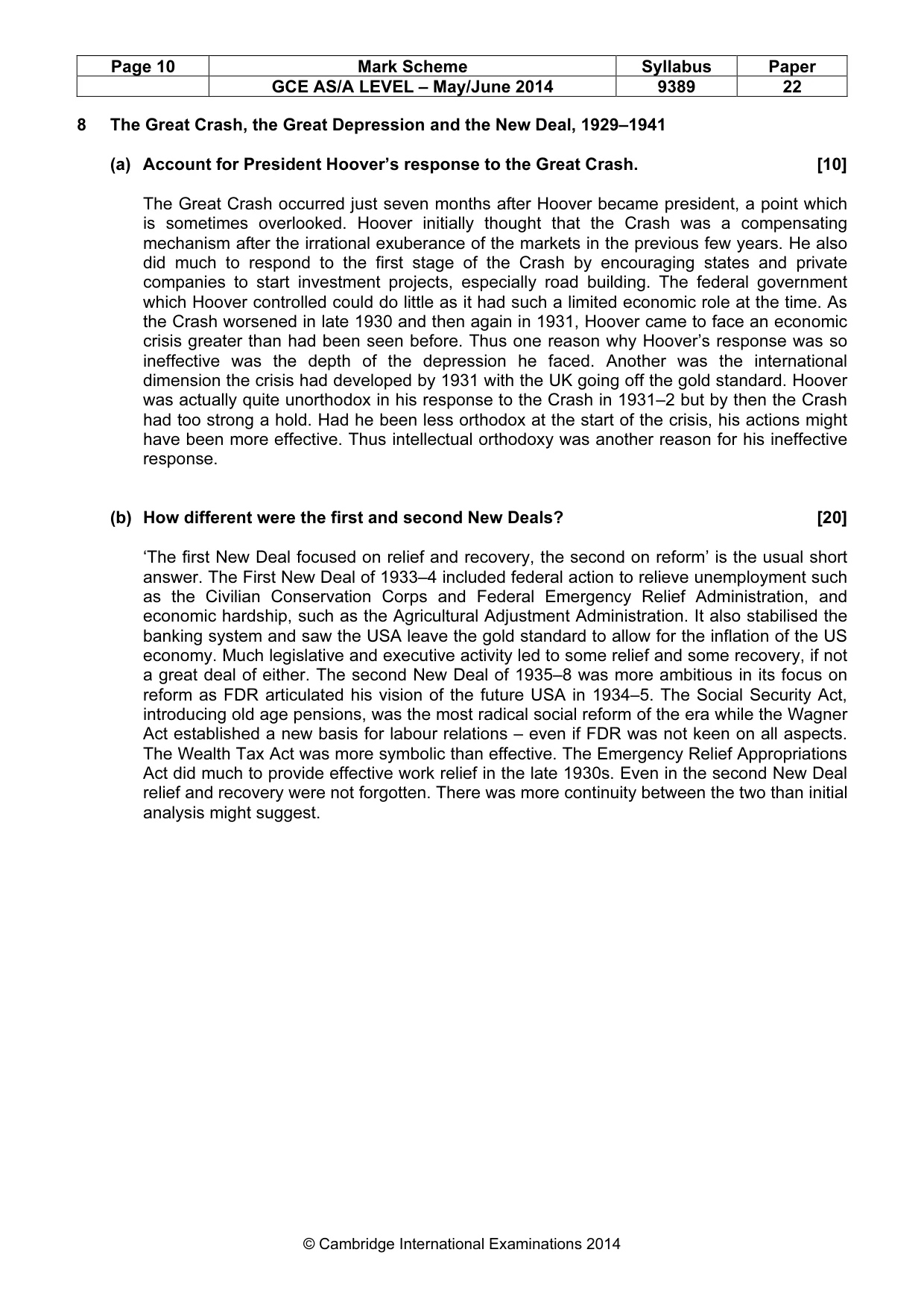 Mark scheme, page 10 of 14