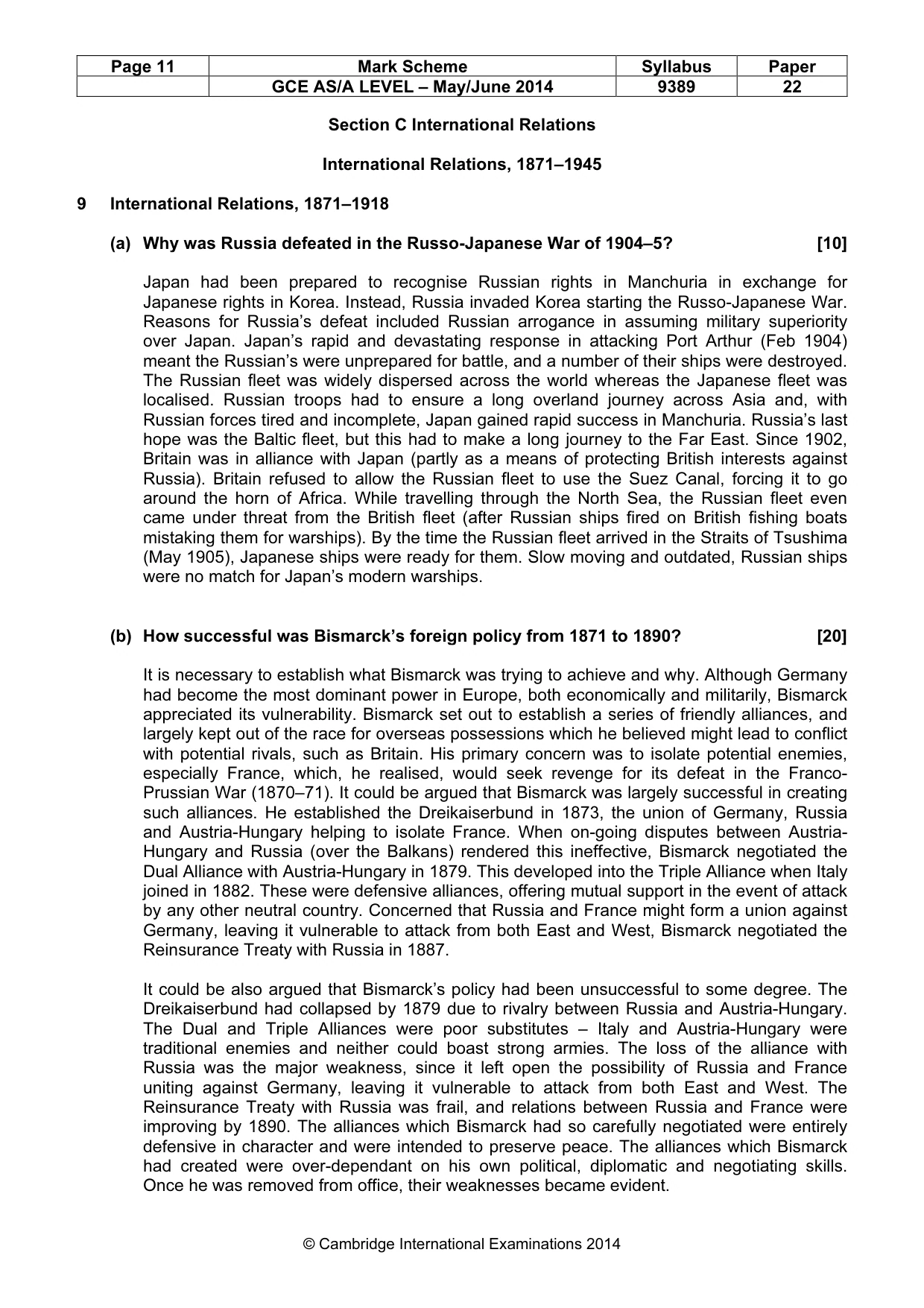 Mark scheme, page 11 of 14
