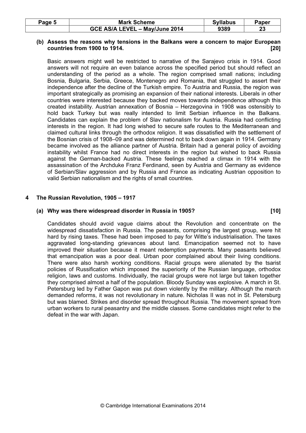 Mark scheme, page 5 of 13