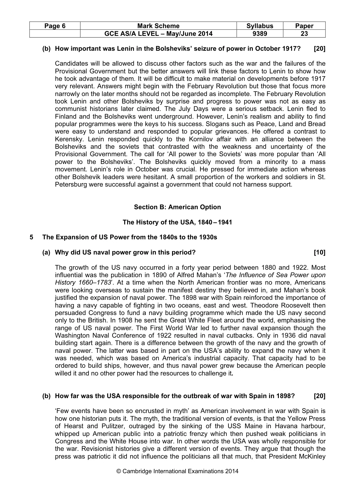 Mark scheme, page 6 of 13