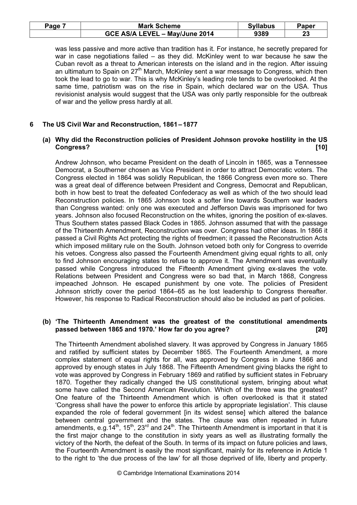 Mark scheme, page 7 of 13