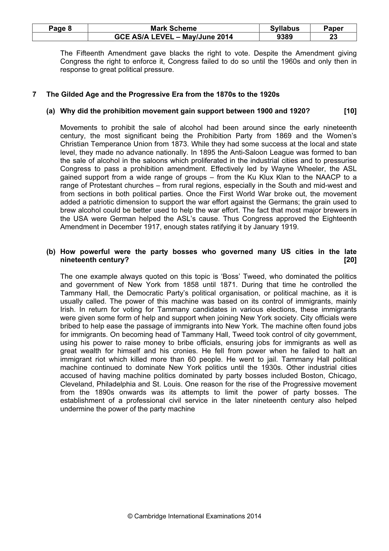 Mark scheme, page 8 of 13