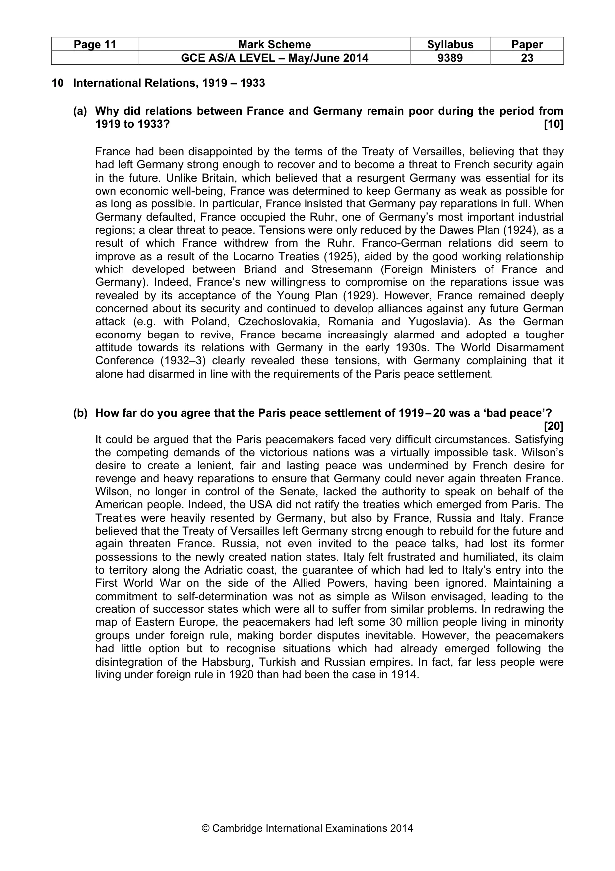 Mark scheme, page 11 of 13