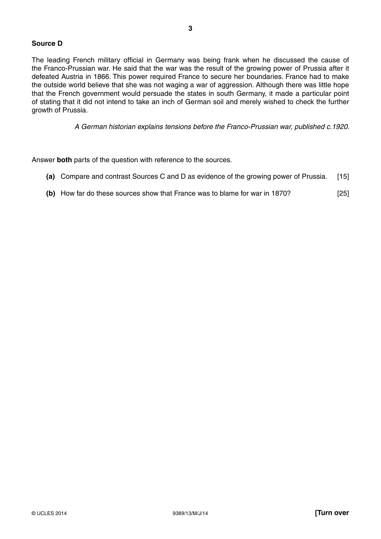 Cambridge A Level History 9389 2014 May/June Paper 1 · Variant 3 question paper, page 3 of 8