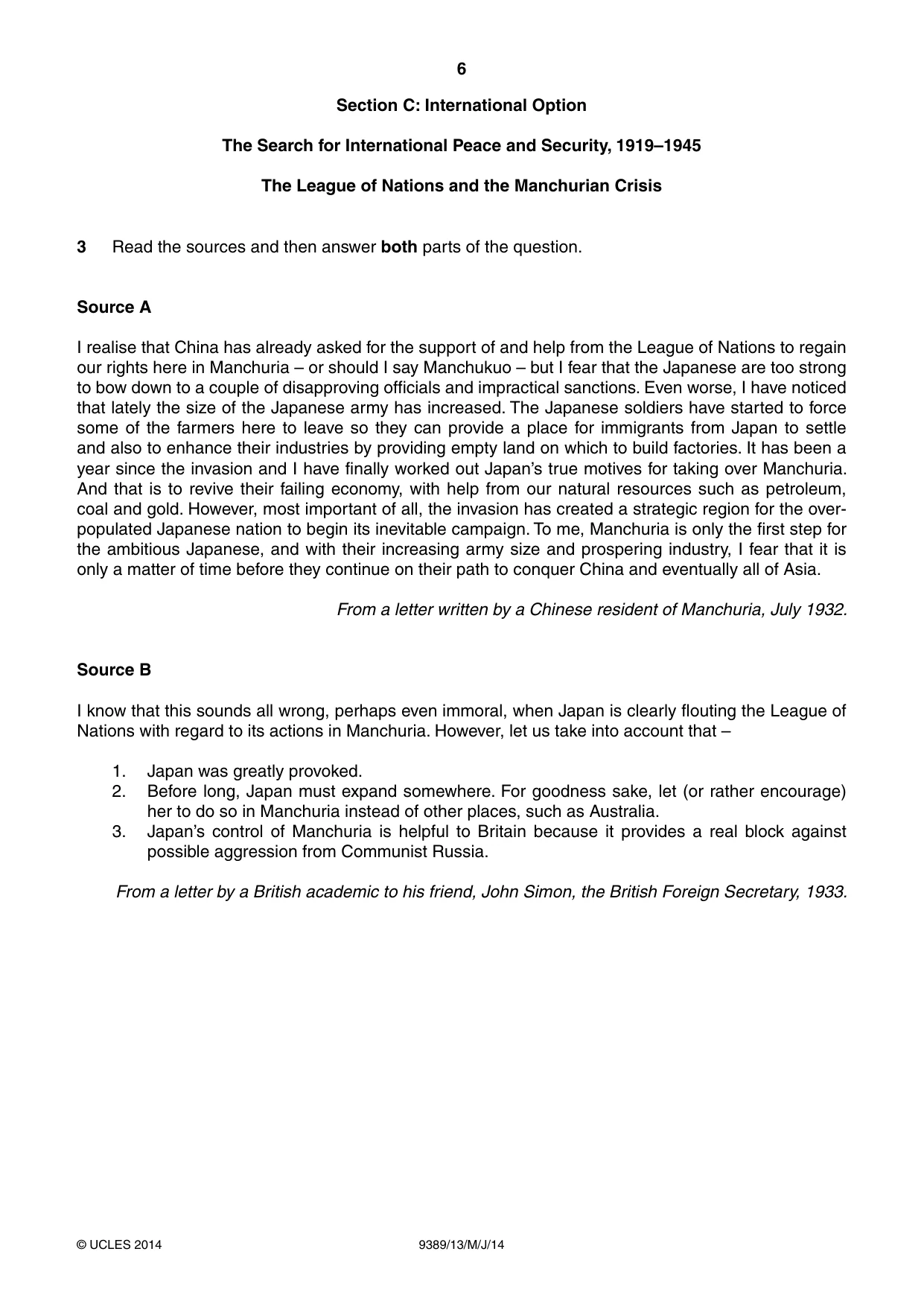 Cambridge A Level History 9389 2014 May/June Paper 1 · Variant 3 question paper, page 6 of 8
