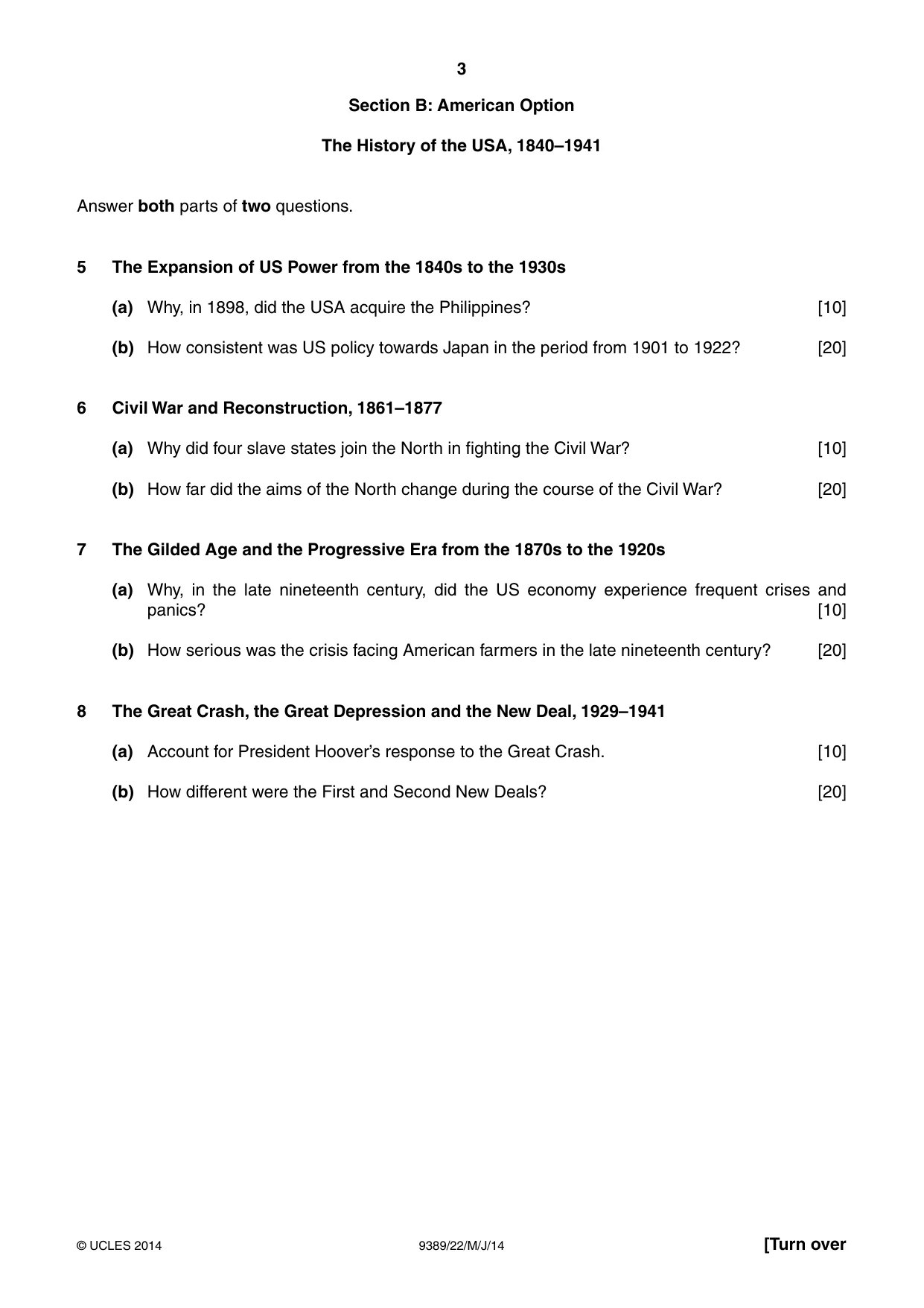 Cambridge A Level History 9389 2014 May/June Paper 2 · Variant 2 question paper, page 3 of 4