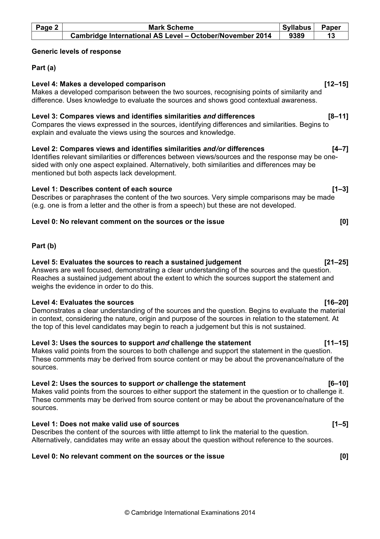 Mark scheme, page 2 of 9