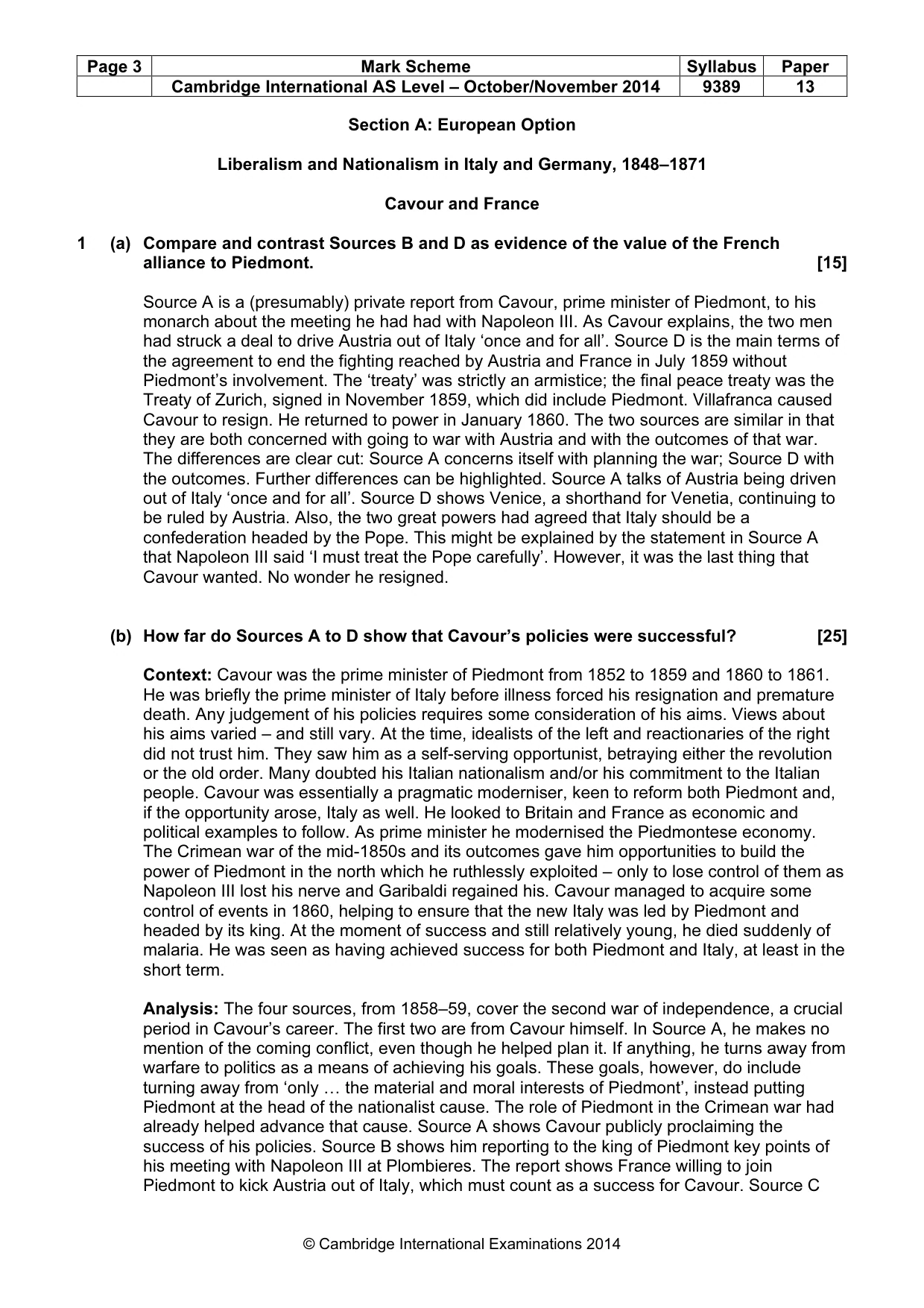 Mark scheme, page 3 of 9
