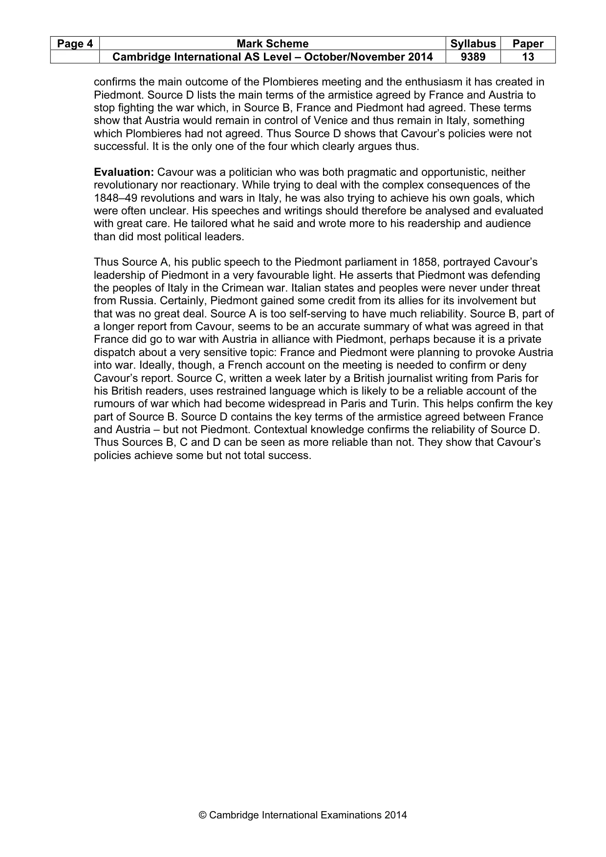 Mark scheme, page 4 of 9