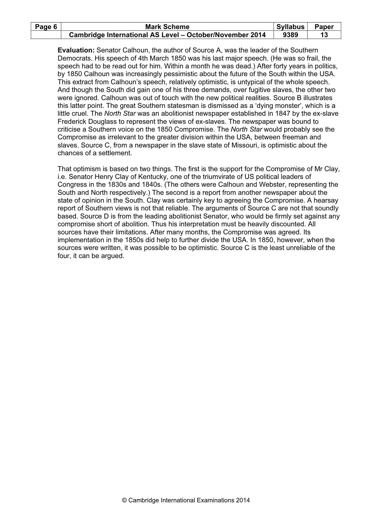 Mark scheme, page 6 of 9