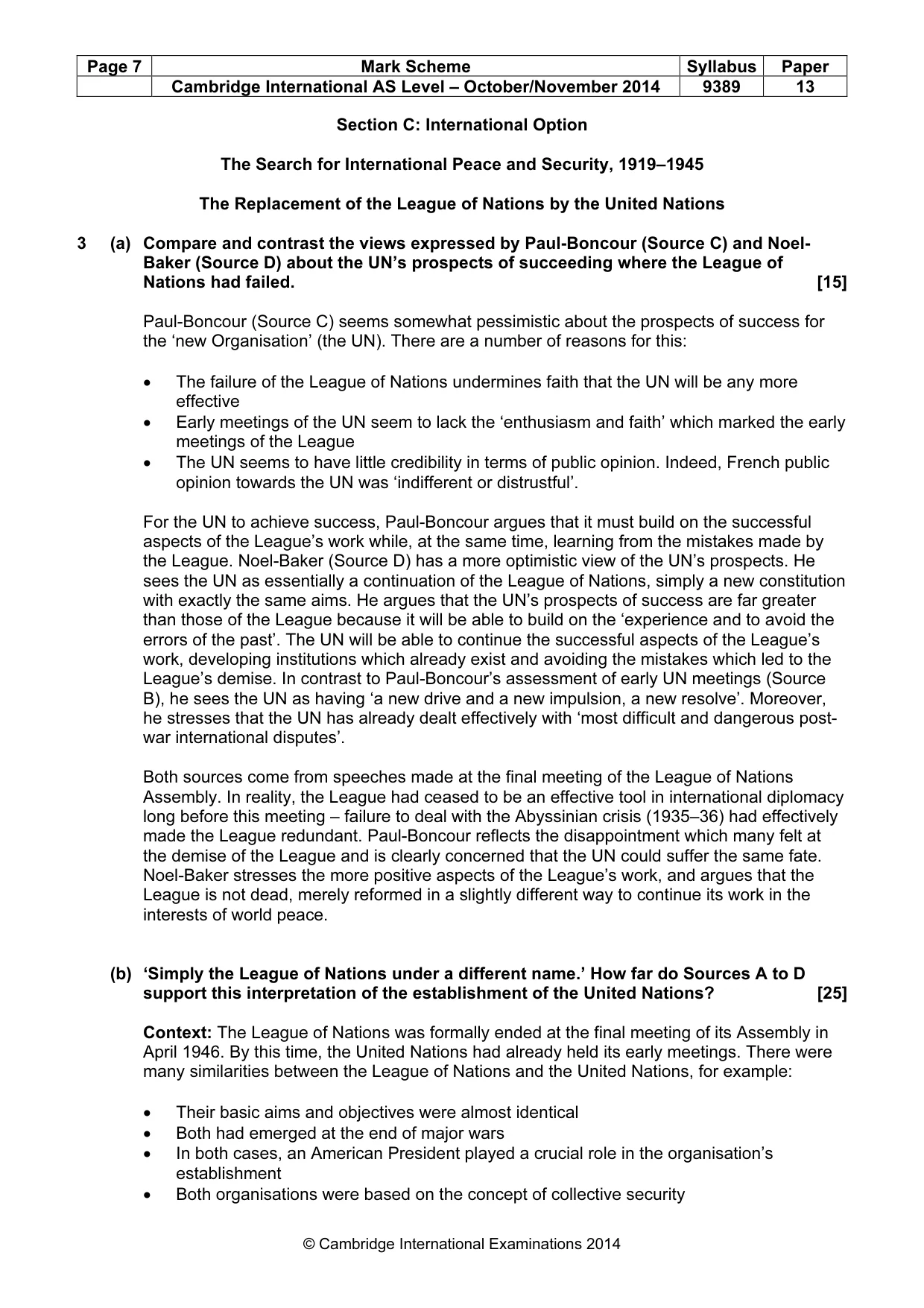 Mark scheme, page 7 of 9