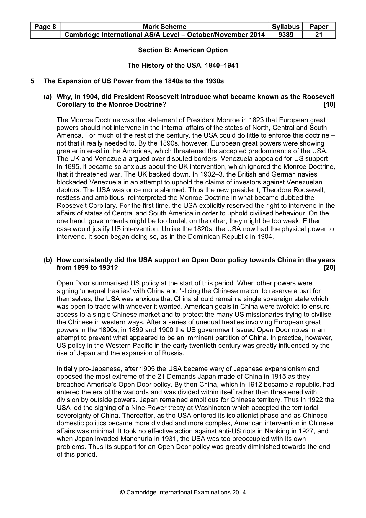 Mark scheme, page 8 of 16