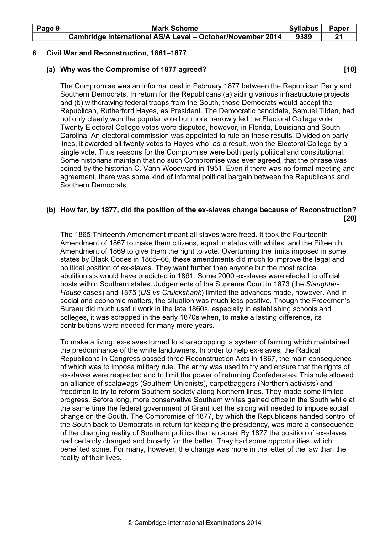 Mark scheme, page 9 of 16