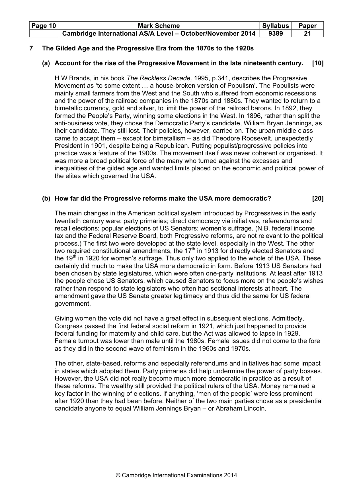 Mark scheme, page 10 of 16