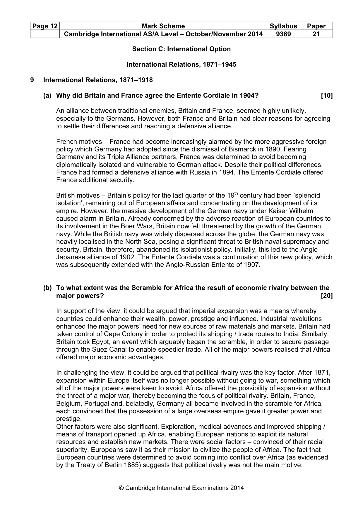 Mark scheme, page 12 of 16