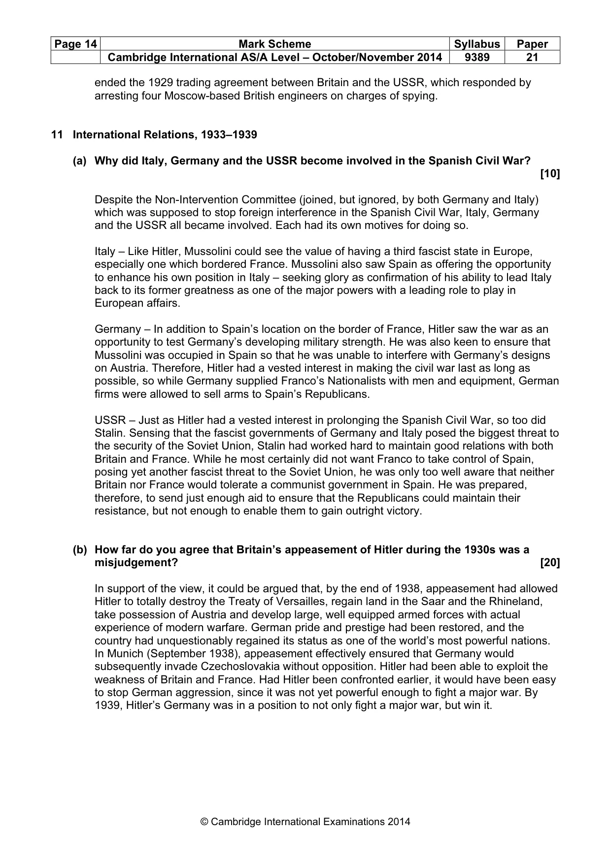 Mark scheme, page 14 of 16