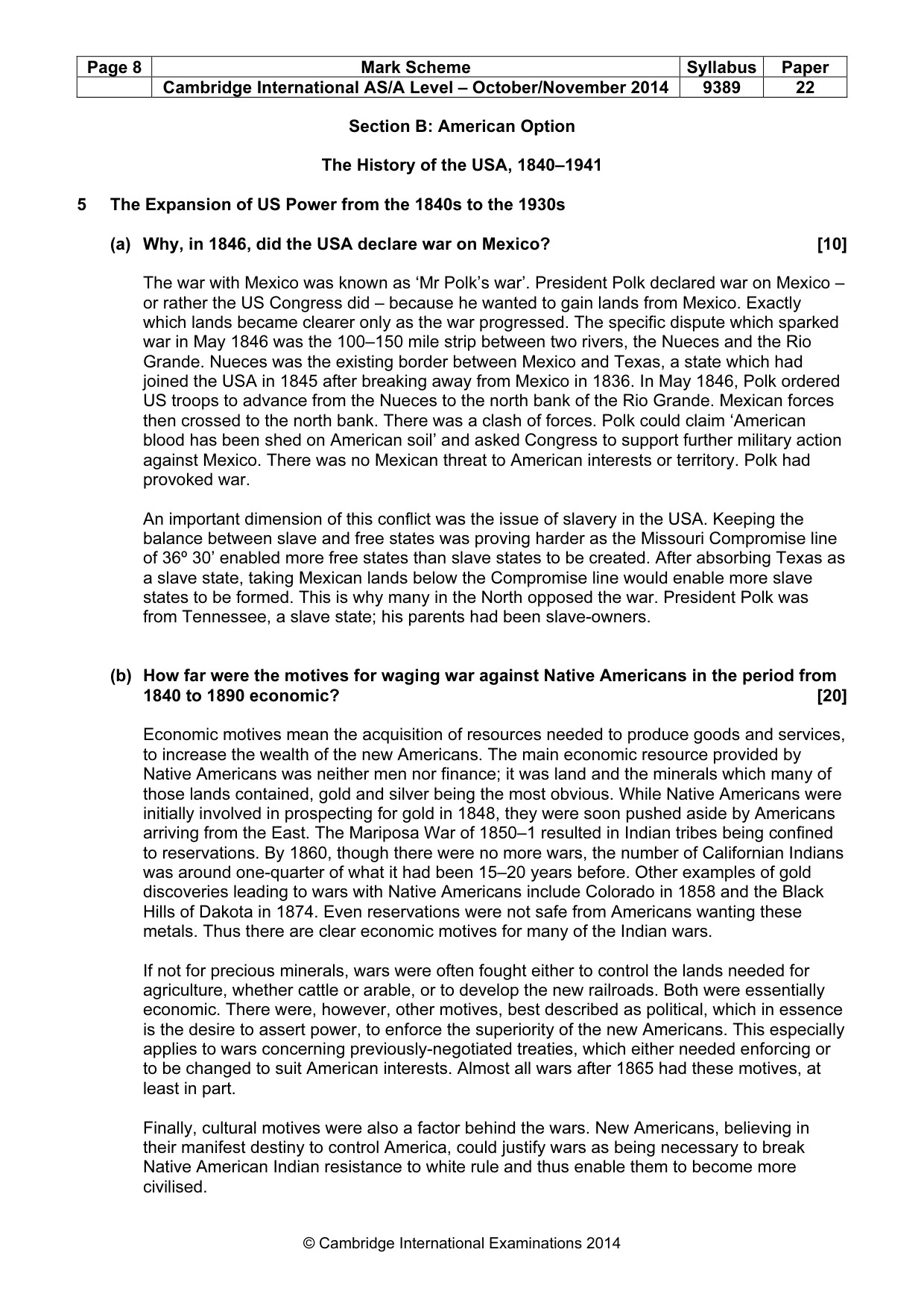 Mark scheme, page 8 of 17