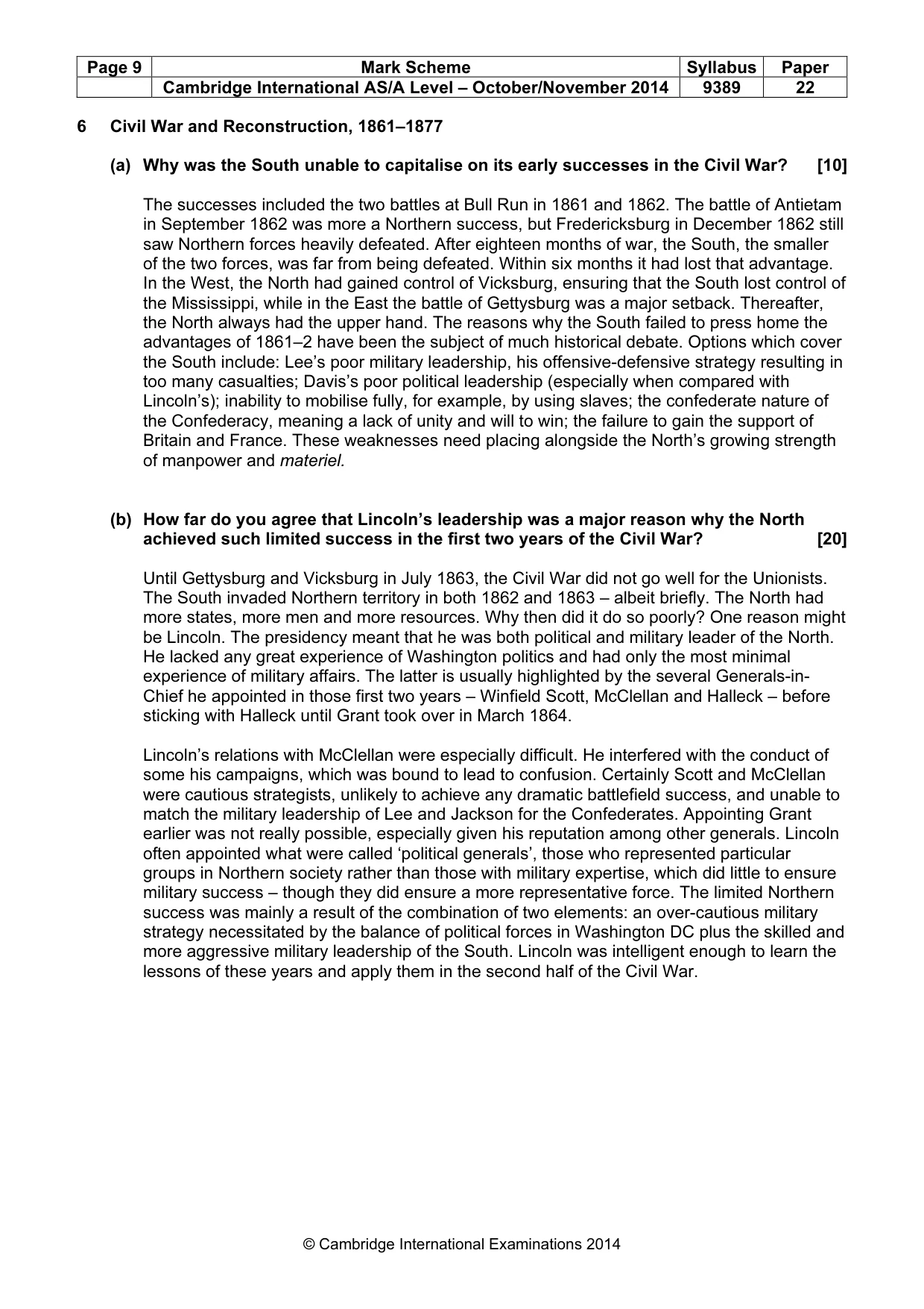 Mark scheme, page 9 of 17