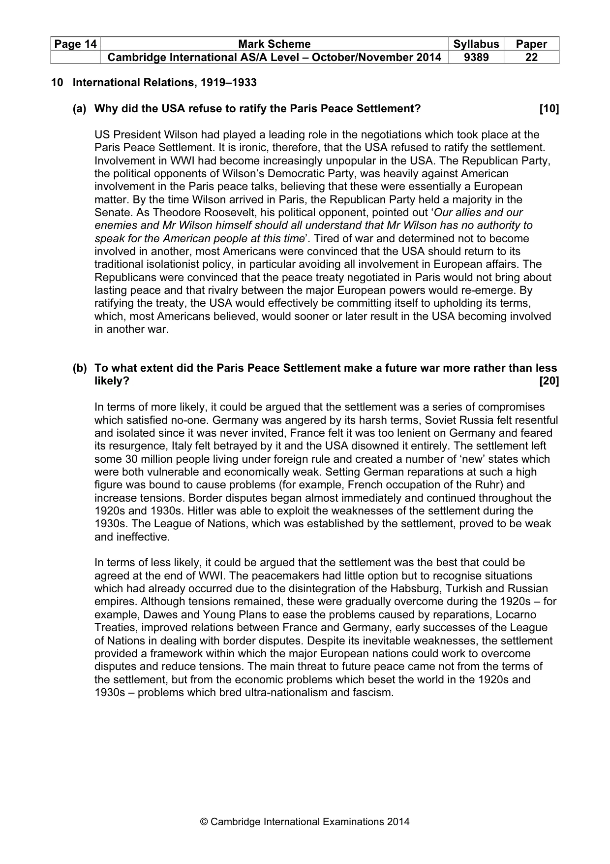 Mark scheme, page 14 of 17
