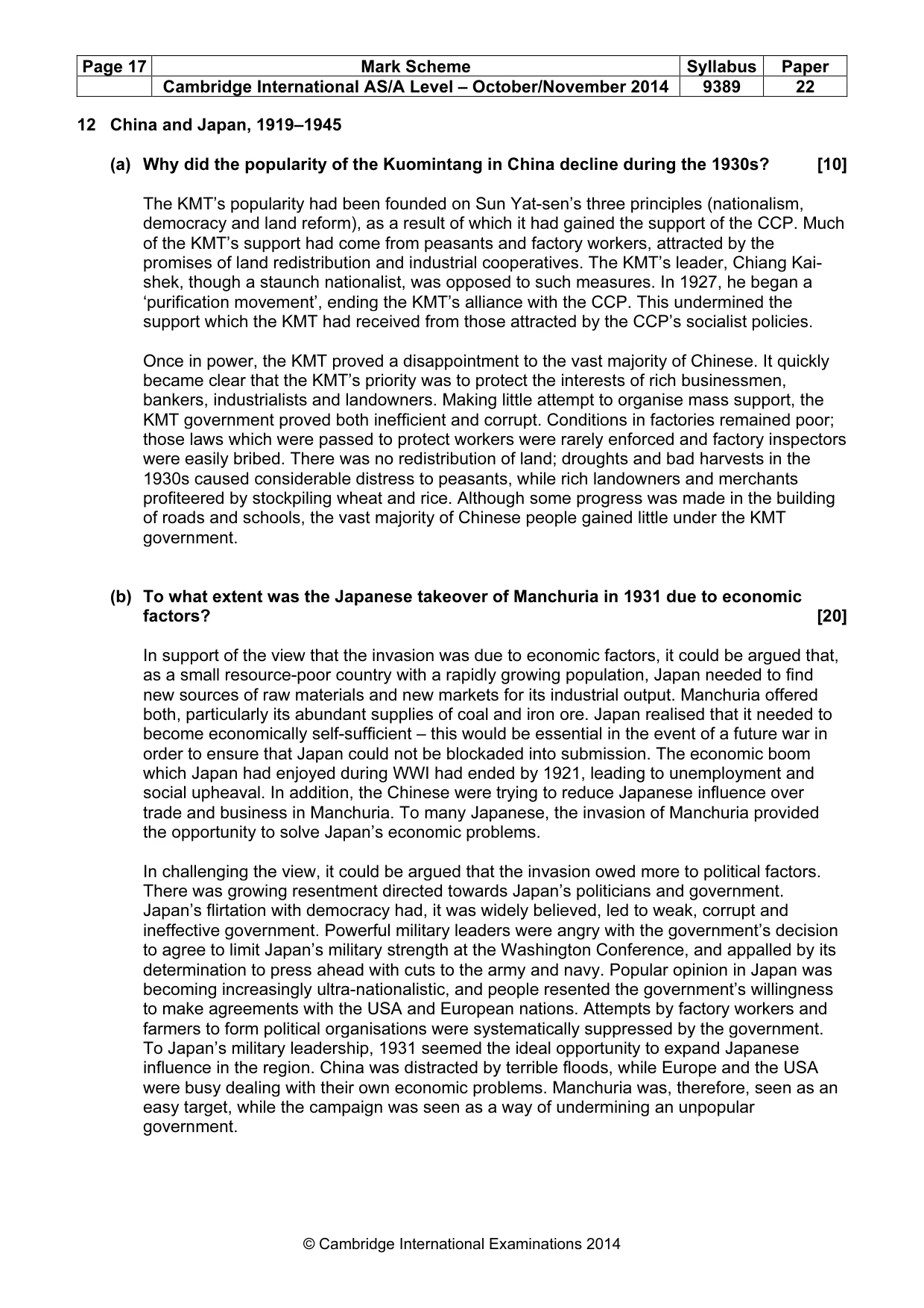 Mark scheme, page 17 of 17