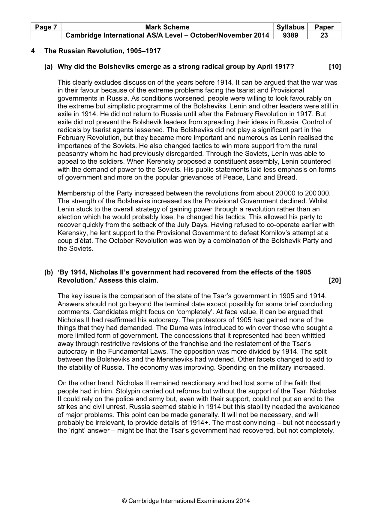 Mark scheme, page 7 of 15