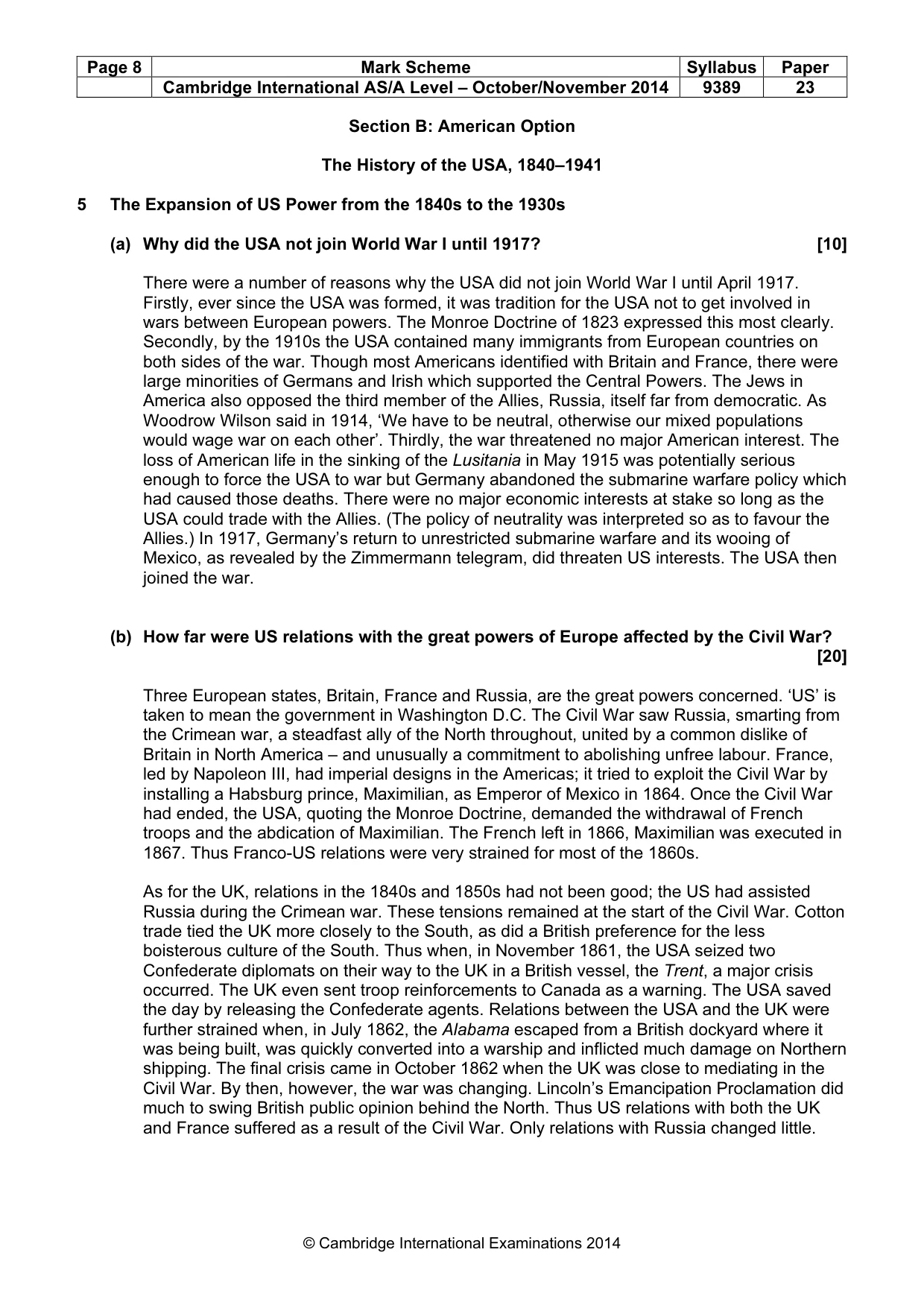Mark scheme, page 8 of 15