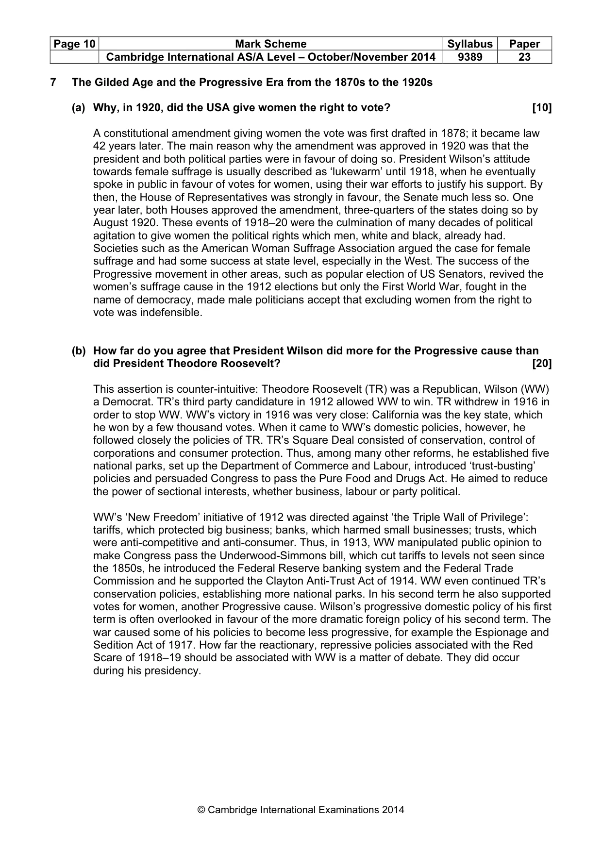 Mark scheme, page 10 of 15
