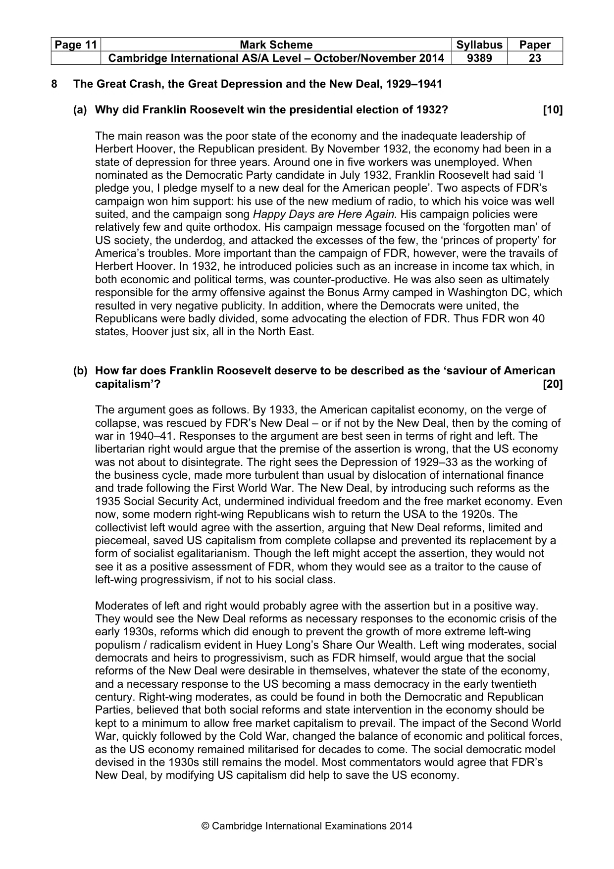 Mark scheme, page 11 of 15
