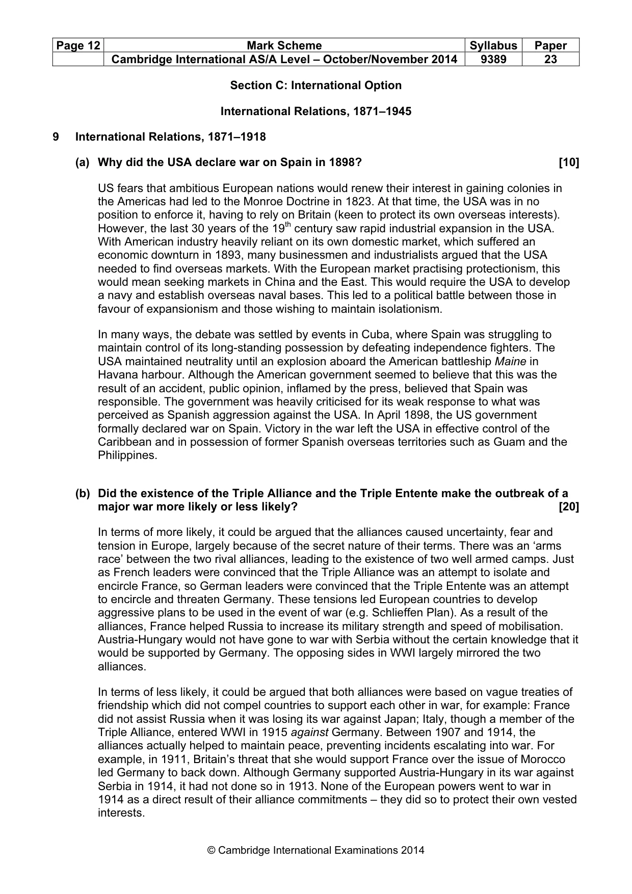 Mark scheme, page 12 of 15