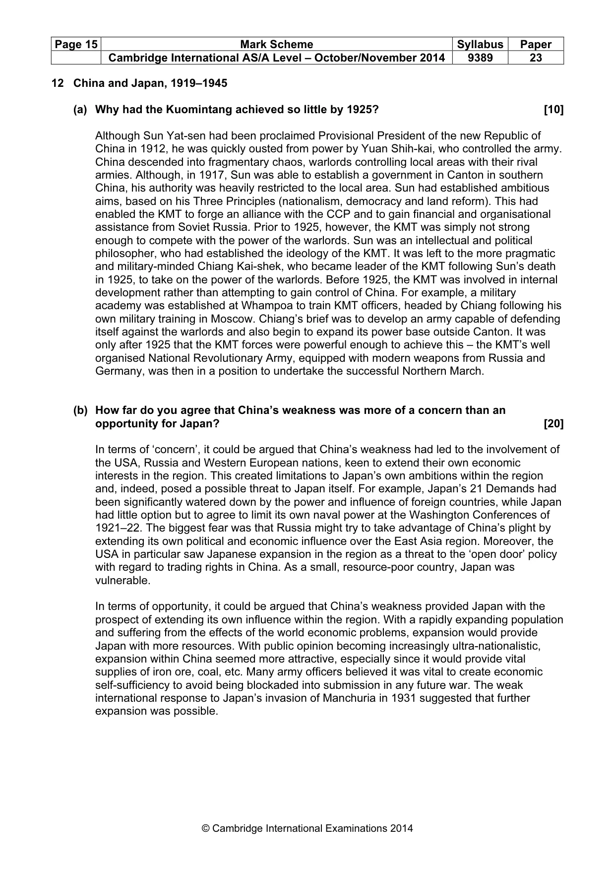 Mark scheme, page 15 of 15