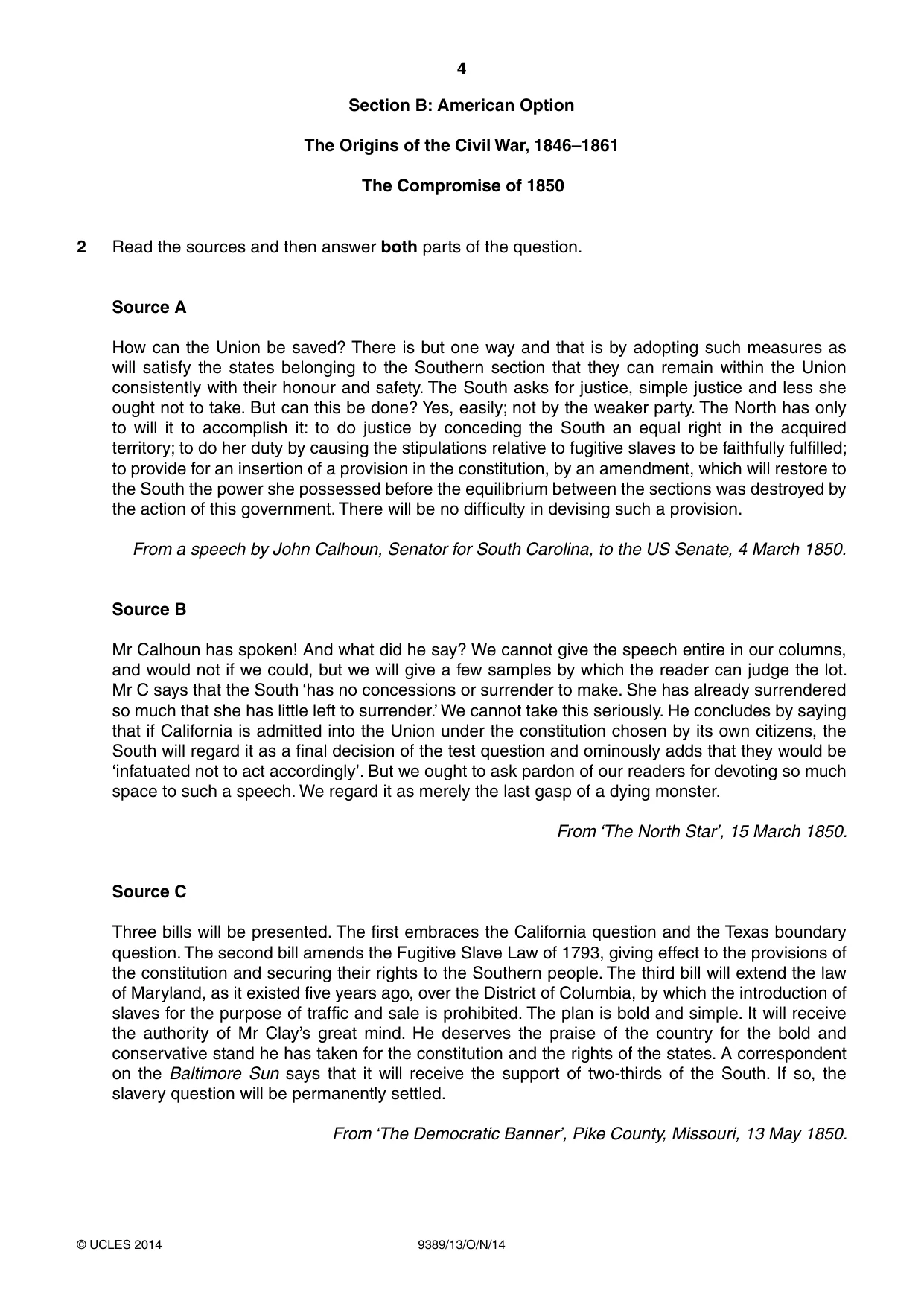 Cambridge A Level History 9389 2014 Oct/Nov Paper 1 · Variant 3 question paper, page 4 of 8