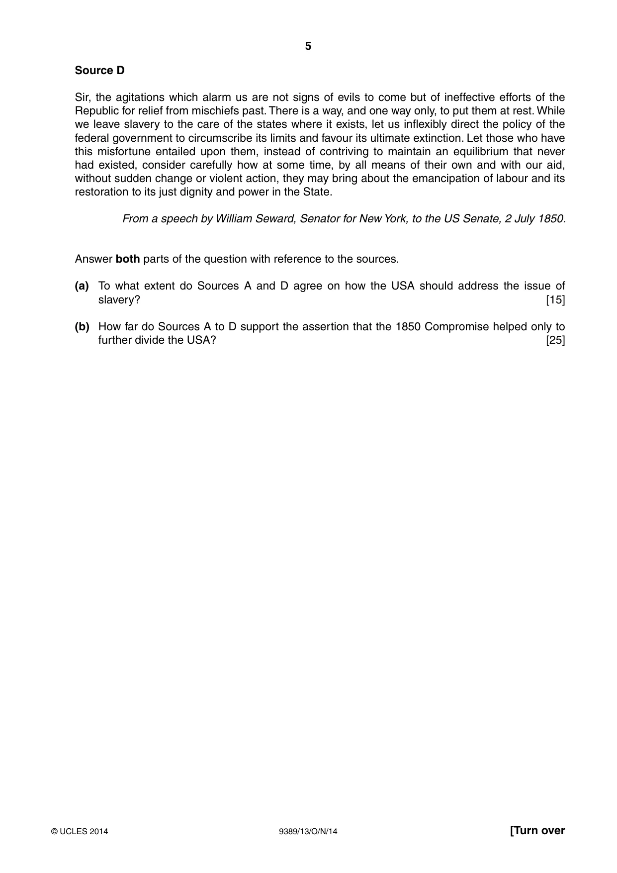 Cambridge A Level History 9389 2014 Oct/Nov Paper 1 · Variant 3 question paper, page 5 of 8
