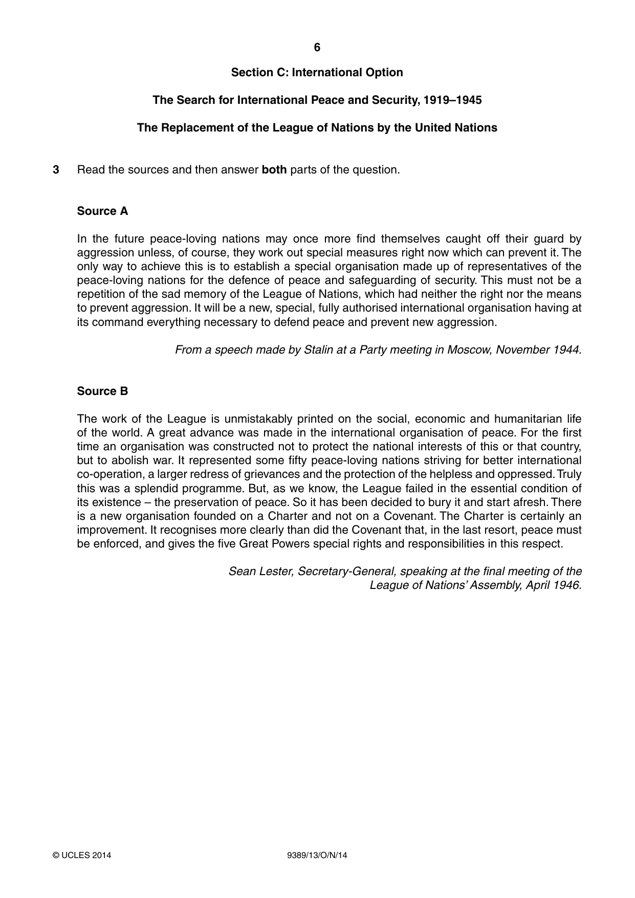 Cambridge A Level History 9389 2014 Oct/Nov Paper 1 · Variant 3 question paper, page 6 of 8