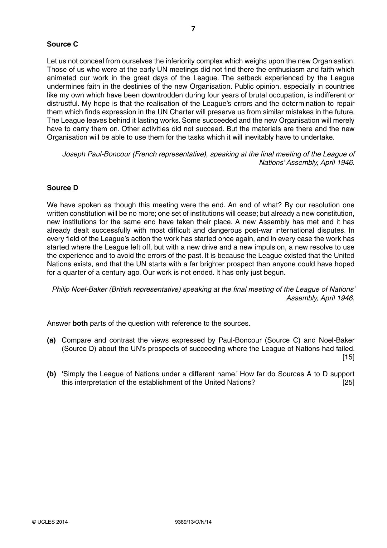 Cambridge A Level History 9389 2014 Oct/Nov Paper 1 · Variant 3 question paper, page 7 of 8