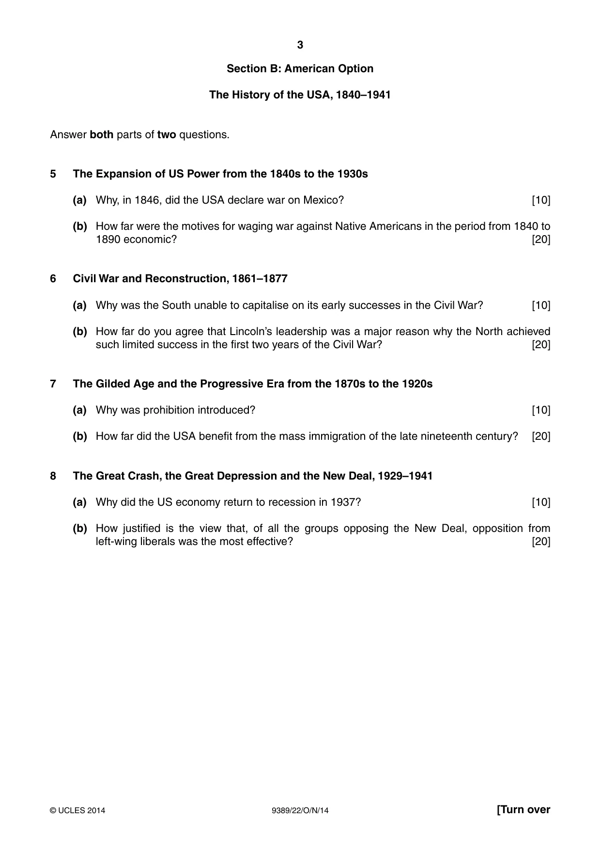 Cambridge A Level History 9389 2014 Oct/Nov Paper 2 · Variant 2 question paper, page 3 of 4