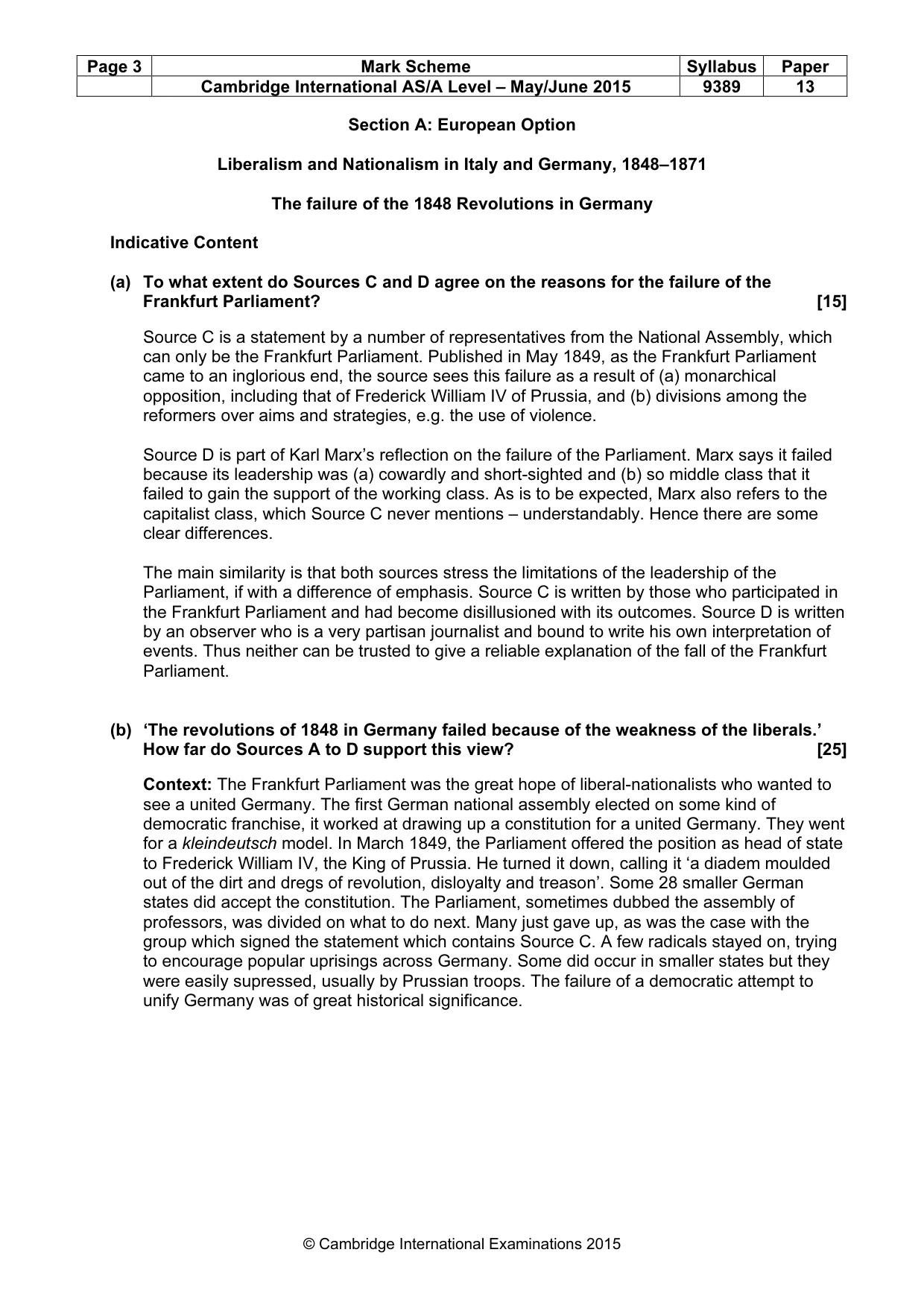 Mark scheme, page 3 of 9