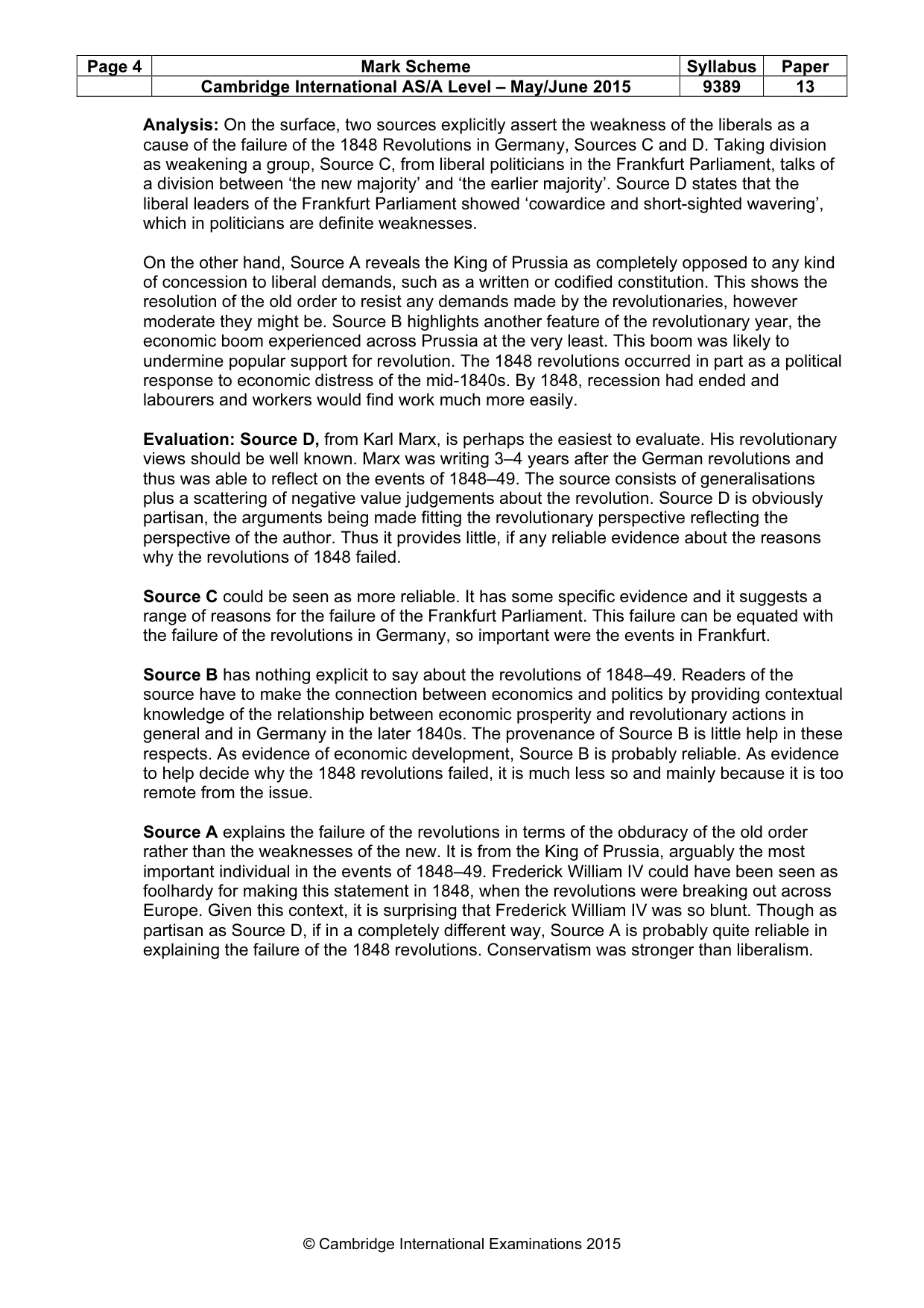 Mark scheme, page 4 of 9