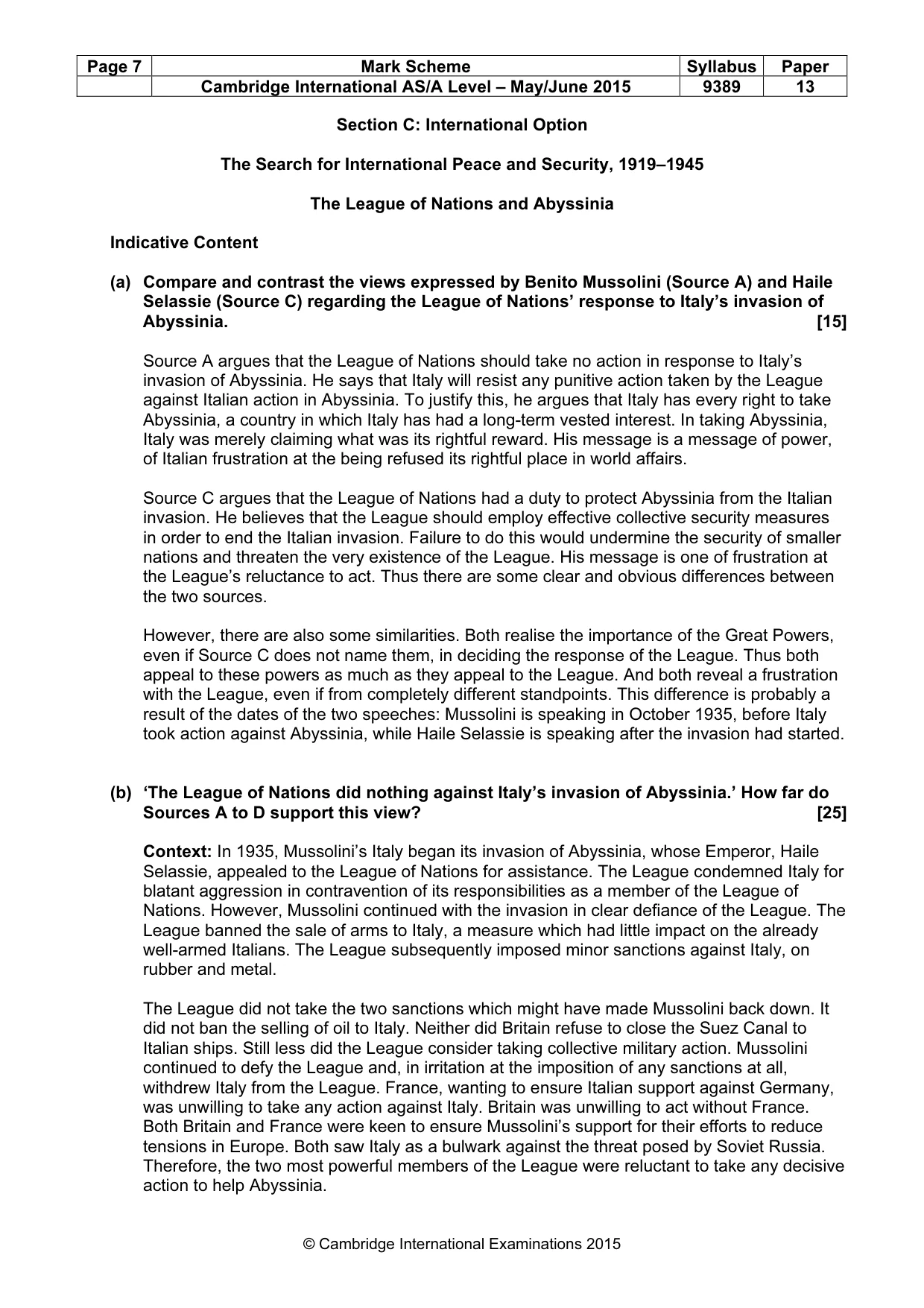 Mark scheme, page 7 of 9