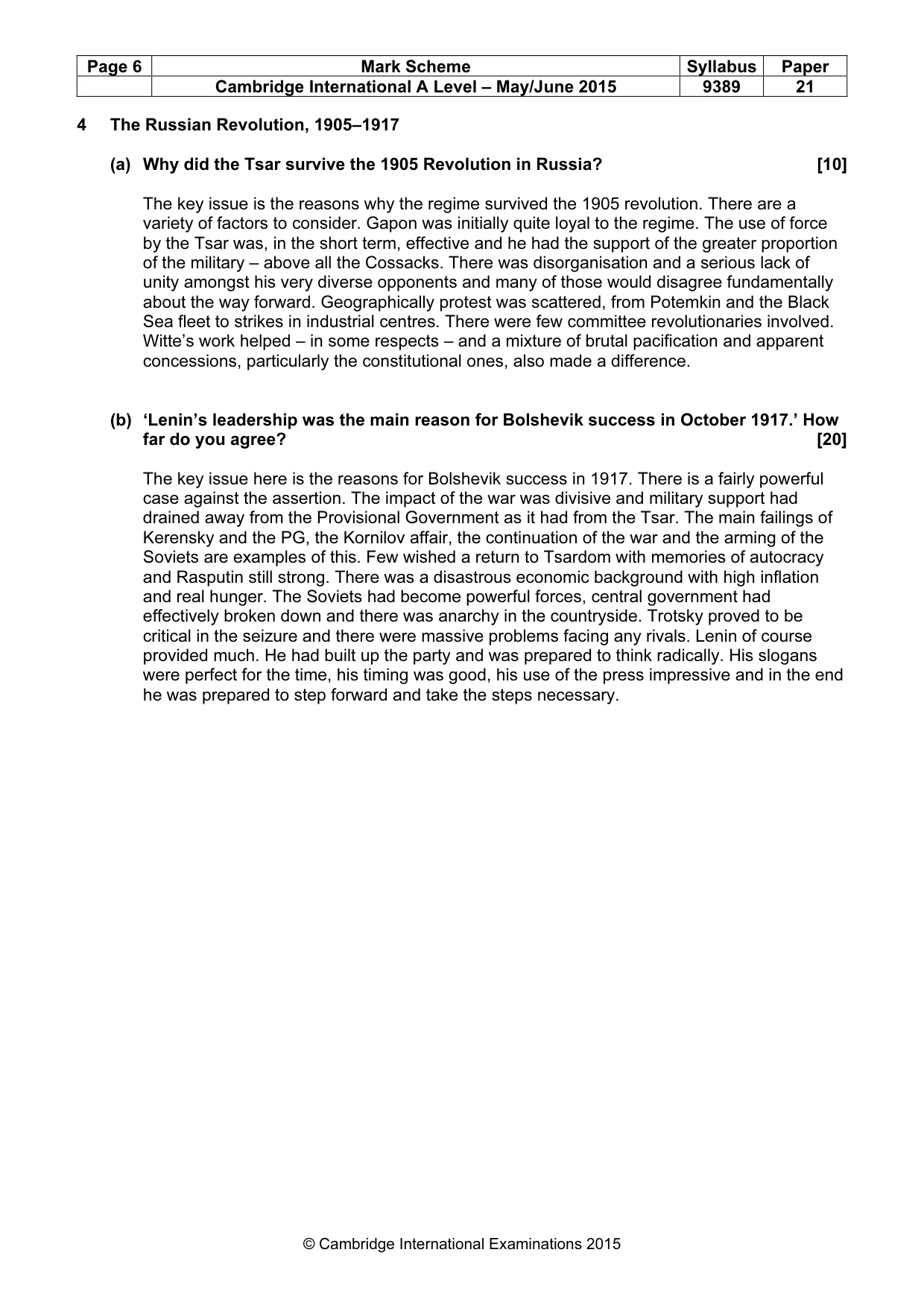 Mark scheme, page 6 of 14