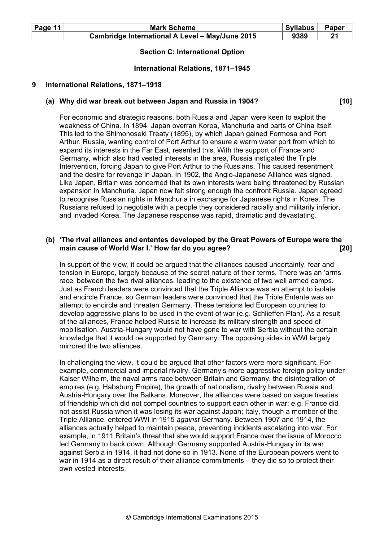 Mark scheme, page 11 of 14