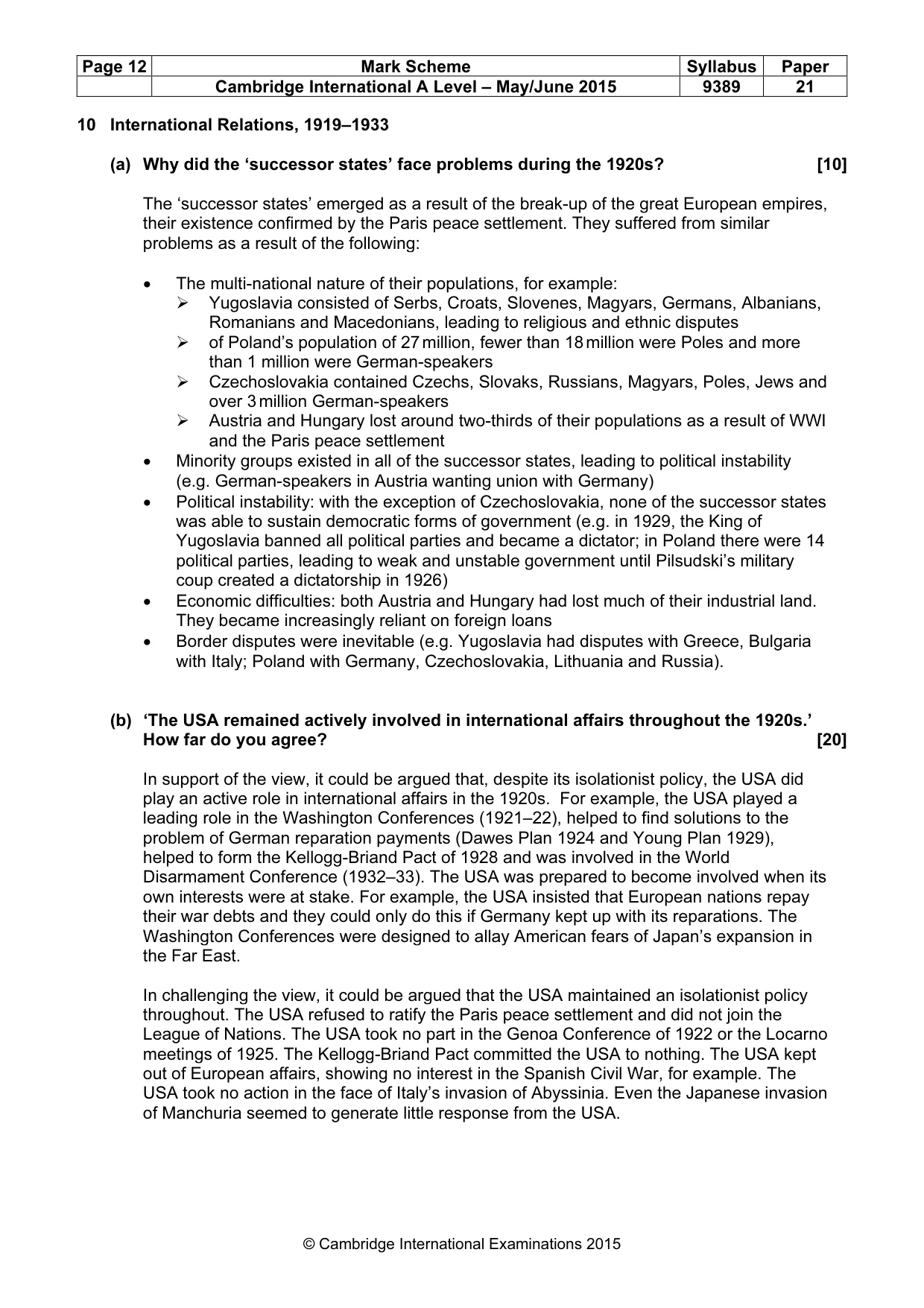 Mark scheme, page 12 of 14