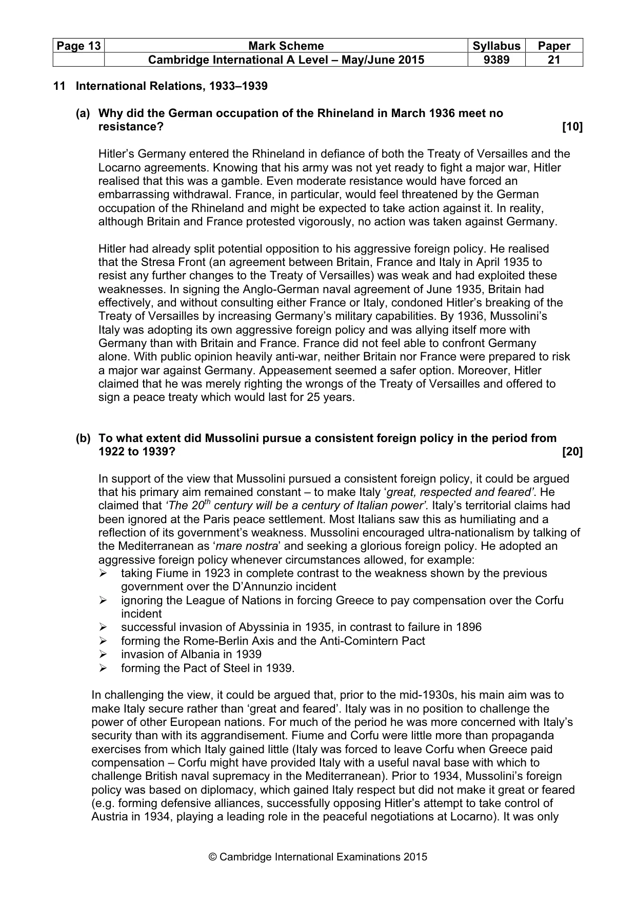 Mark scheme, page 13 of 14