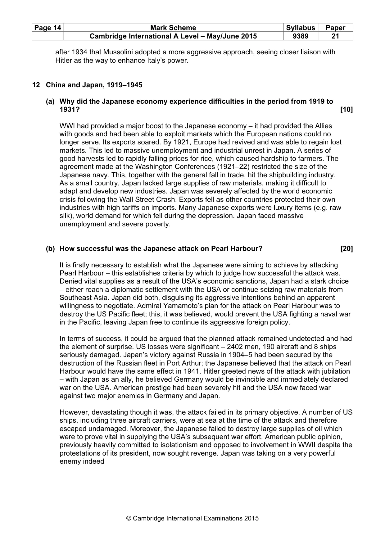Mark scheme, page 14 of 14