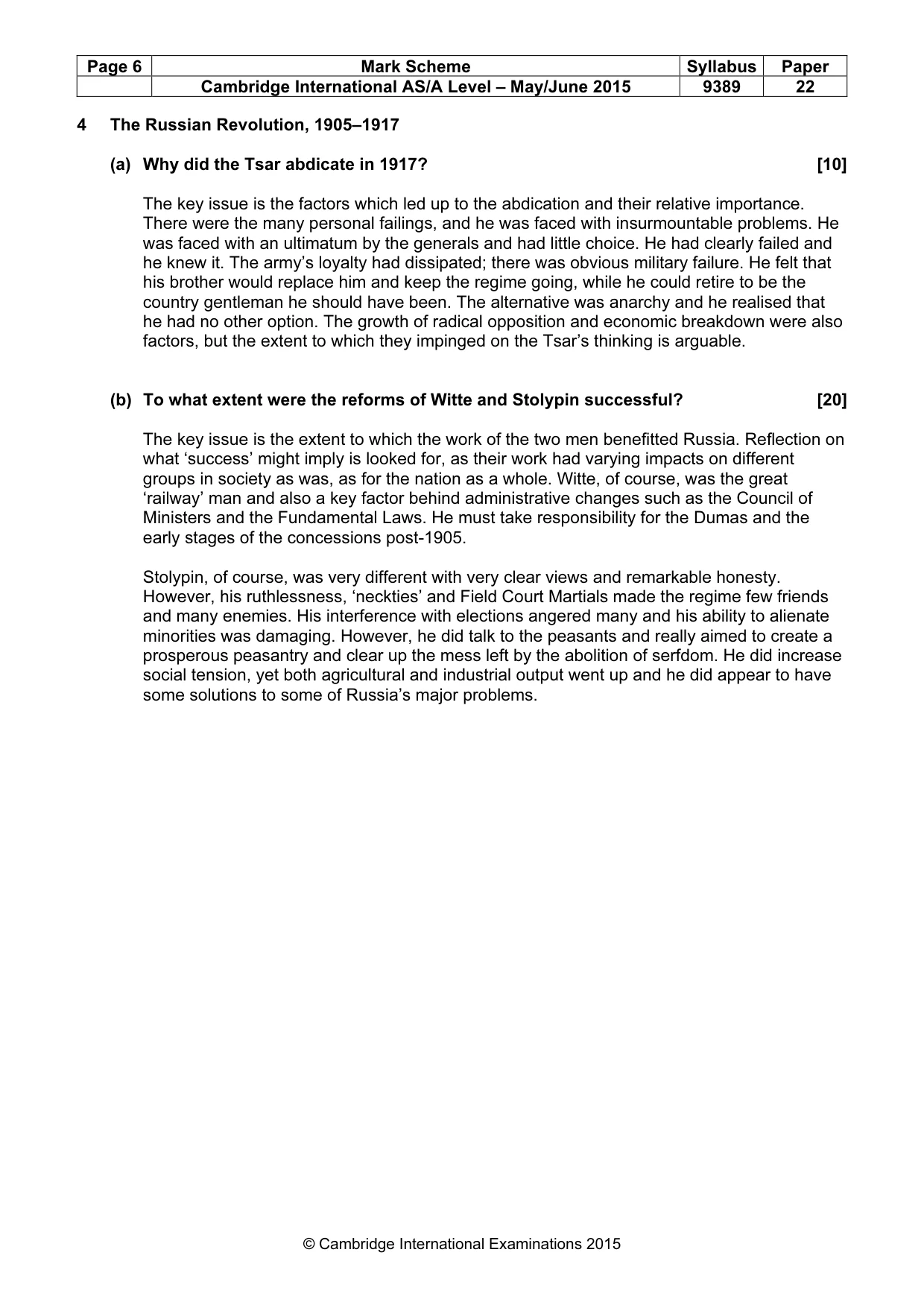 Mark scheme, page 6 of 14