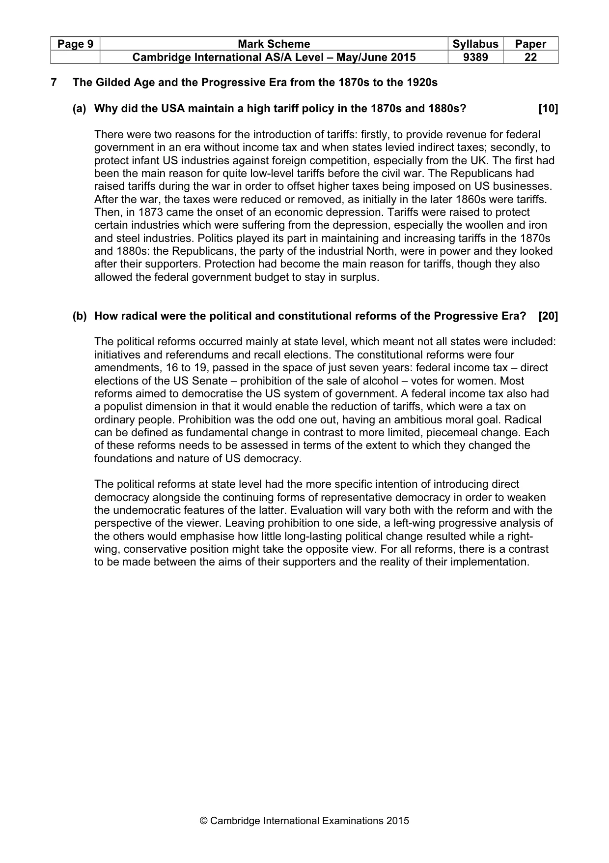 Mark scheme, page 9 of 14