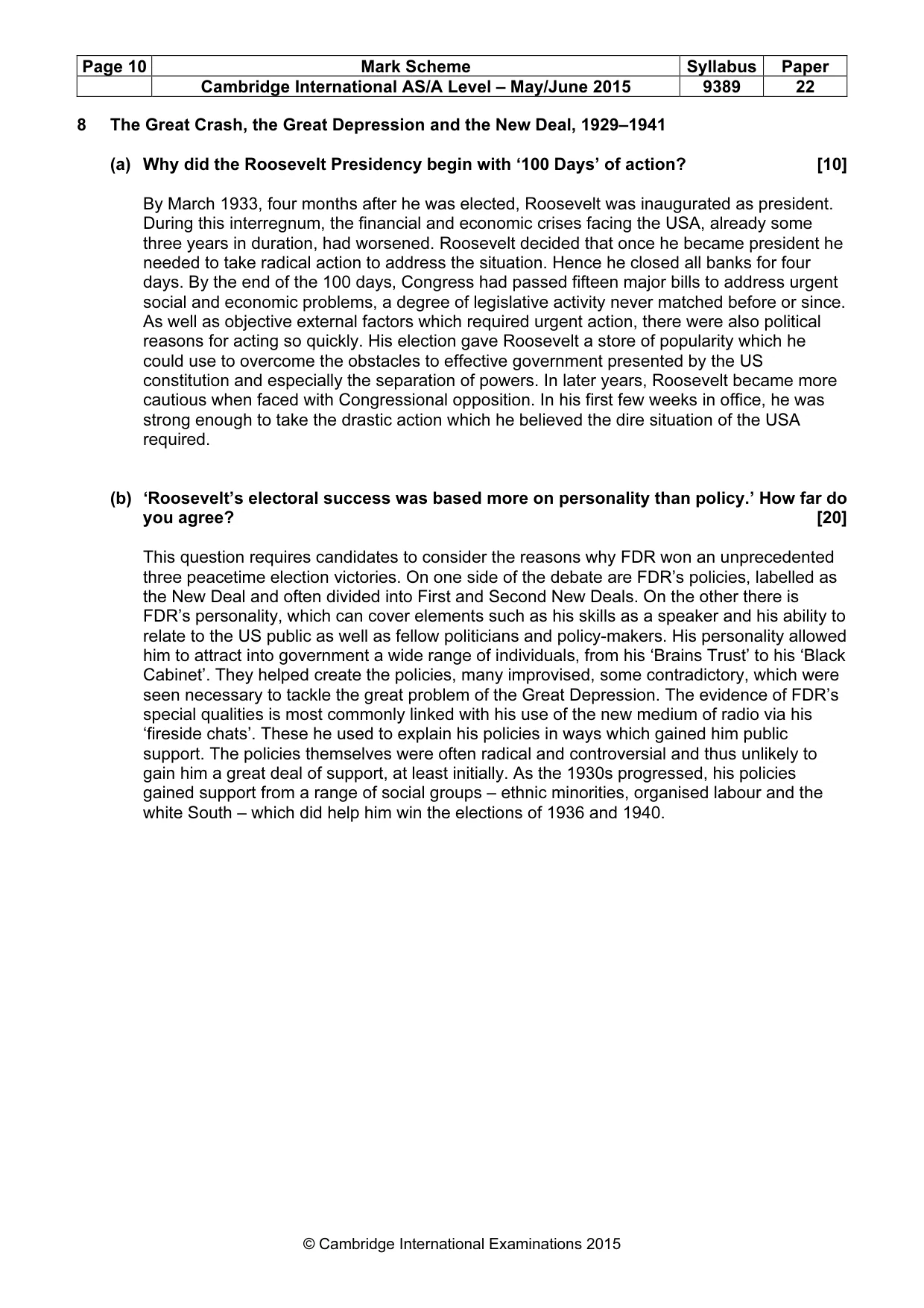 Mark scheme, page 10 of 14