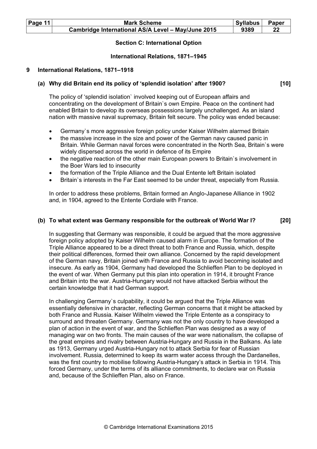 Mark scheme, page 11 of 14